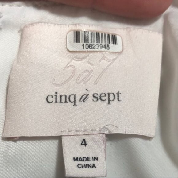 Cinq A Sept White Josie Asymmetrical Stitch Raw Seam Sleeveless Dress Size 4 - Picture 9 of 11